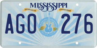 MS license plate AGO276