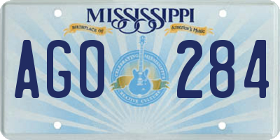 MS license plate AGO284
