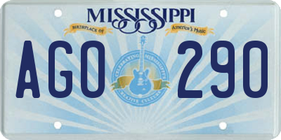 MS license plate AGO290