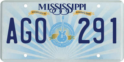 MS license plate AGO291