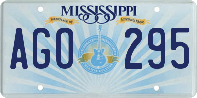 MS license plate AGO295