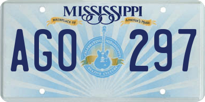 MS license plate AGO297