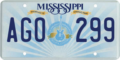 MS license plate AGO299