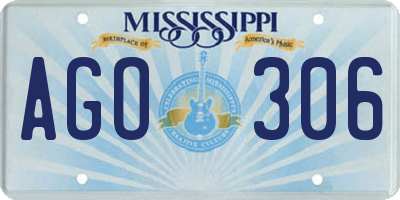 MS license plate AGO306