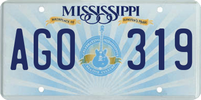 MS license plate AGO319