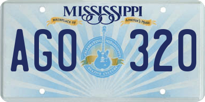 MS license plate AGO320