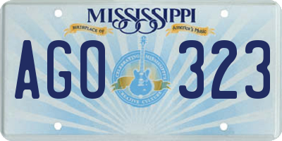 MS license plate AGO323