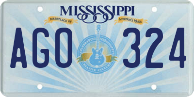 MS license plate AGO324