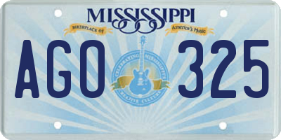 MS license plate AGO325