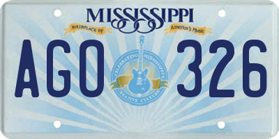 MS license plate AGO326