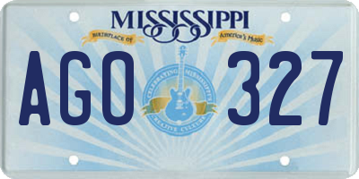 MS license plate AGO327