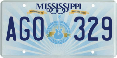 MS license plate AGO329