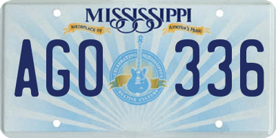 MS license plate AGO336