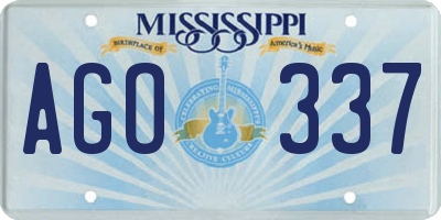 MS license plate AGO337