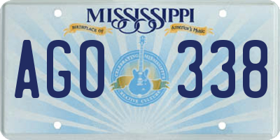 MS license plate AGO338