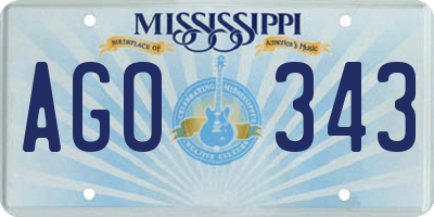 MS license plate AGO343