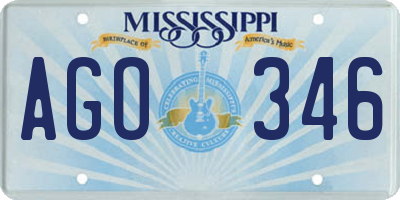 MS license plate AGO346