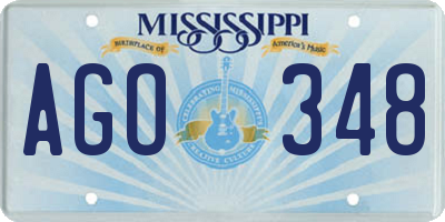 MS license plate AGO348