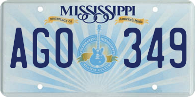 MS license plate AGO349