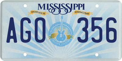 MS license plate AGO356