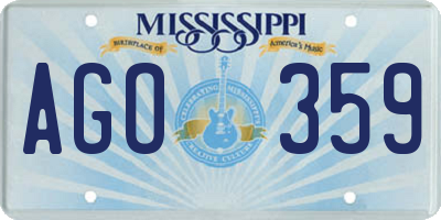 MS license plate AGO359