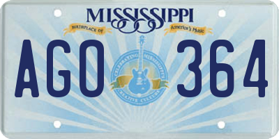 MS license plate AGO364