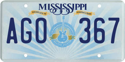 MS license plate AGO367