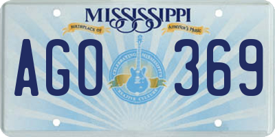 MS license plate AGO369