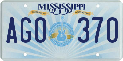 MS license plate AGO370