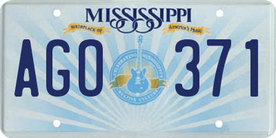 MS license plate AGO371