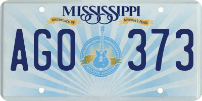 MS license plate AGO373