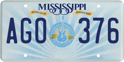 MS license plate AGO376