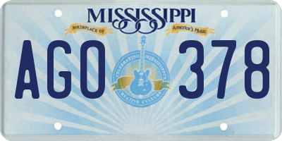 MS license plate AGO378