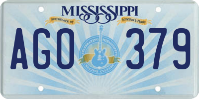 MS license plate AGO379