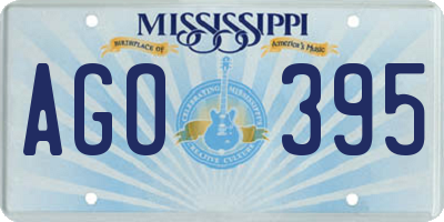 MS license plate AGO395