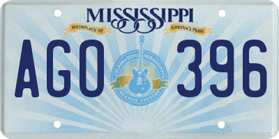 MS license plate AGO396