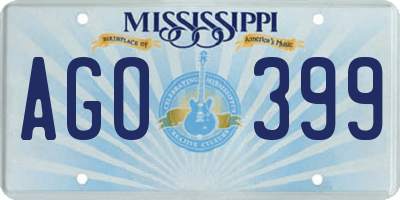 MS license plate AGO399
