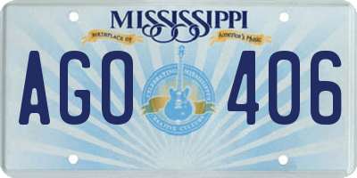 MS license plate AGO406