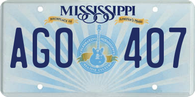MS license plate AGO407