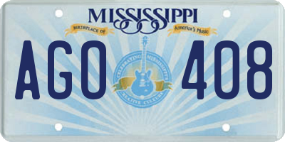 MS license plate AGO408