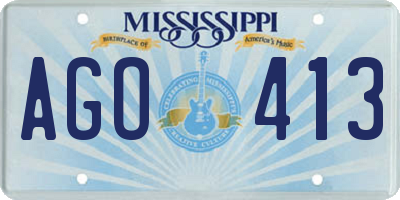 MS license plate AGO413