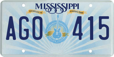 MS license plate AGO415