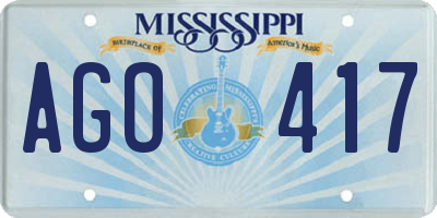 MS license plate AGO417