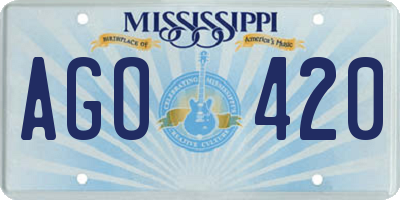 MS license plate AGO420