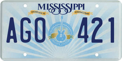 MS license plate AGO421