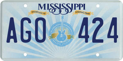 MS license plate AGO424