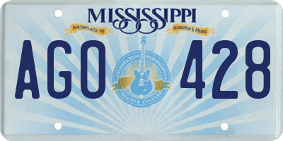 MS license plate AGO428