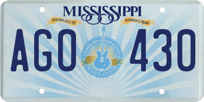 MS license plate AGO430