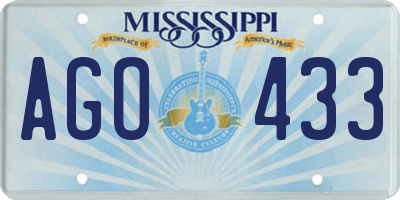MS license plate AGO433