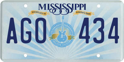 MS license plate AGO434